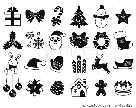 聖誕節圖標 set_one 顏色黑色 94453422