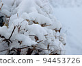 Landscape of life, winter, snow on shrubs 94453726