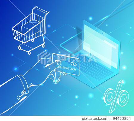 Ecommerce PC Computer and Credit Card Payment 94453894