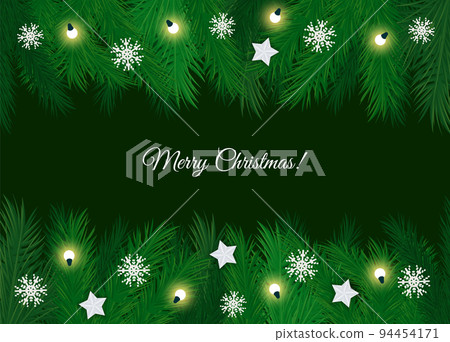 Merry Christmas Greeting Card with Pine Branch 94454171