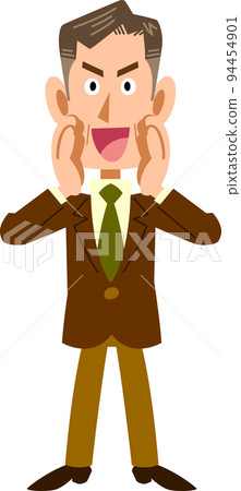 Senior businessman calling out loud - Stock Illustration [94454901] - PIXTA