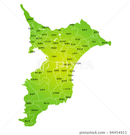 Chiba prefecture and municipalities map 94454911