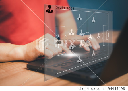 E-sport football game application on computer. Soccer online concept. 94455498