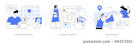 Payment terms abstract concept vector illustrations. Payment terms abstract concept vector illustrations. 94457081