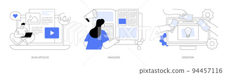 Website tabs abstract concept vector illustrations. 94457116