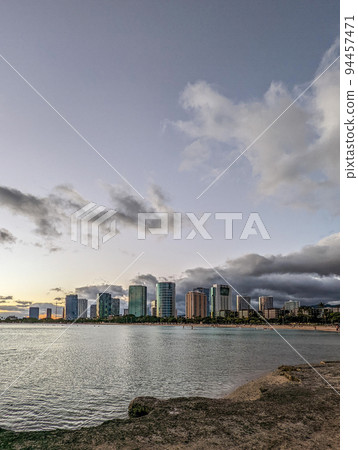 Spectacular view of Honolulu city, Oahu 94457471