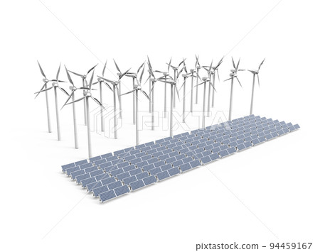 風力發電和太陽能電池板 風力發電和太陽能電池板 94459167