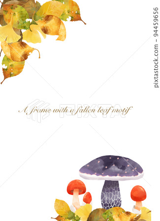 以秋天為靈感的框架,落葉和蘑菇 以秋天為靈感的框架,落葉和蘑菇 94459656