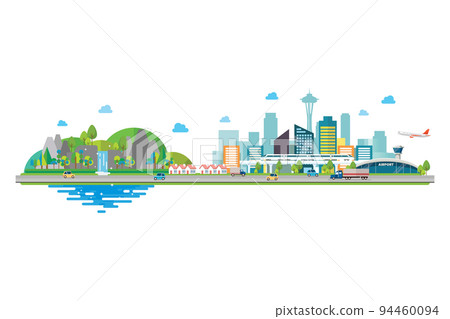 Cityscape with Infrastructure and nature landscape 94460094