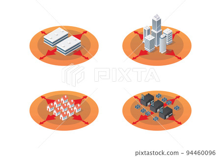 Isometric district zoning urbanization Isometric district zoning urbanization 94460096