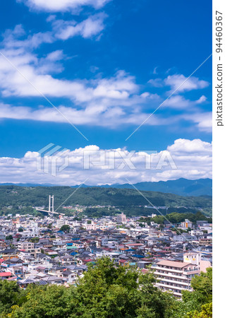 《Saitama Prefecture》Cityscape of Chichibu downtown / View of Hitsujiyama Park overlooking hill 94460367