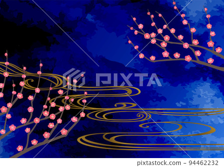 裝飾背景-夜空中的小白和流水 裝飾背景-夜空中的小白和流水 94462232