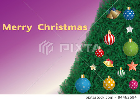 Frame material Christmas tree and ornaments with Merry Christmas logo Frame material Christmas tree and ornaments with Merry Christmas logo 94462694