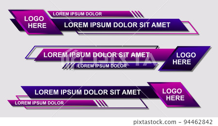 Set futuristic lower thirds set template vector. Template layout design banner for bar Headline news title. Modern design style. 94462842
