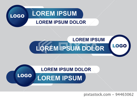 Modern geometric lower third banner template design. Colorful lower thirds set template vector 94463062