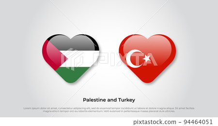 67Love Palestine and Turkey symbol. Heart flag icon. Vector illustration 67Love Palestine and Turkey symbol. Heart flag icon. Vector illustration 94464051