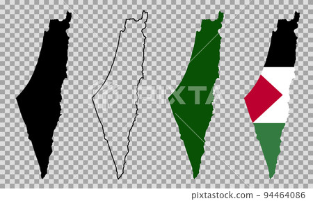Set vector map flag of palestine isolated on white background Set vector map flag of palestine isolated on white background 94464086