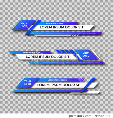Modern geometric lower third banner template design. Colorful lower thirds set template vector 94464087