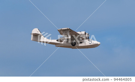 U.S. Army Air Corps OA-10 Catalina flying boat preparation for water landing U.S. Army Air Corps OA-10 Catalina flying boat preparation for water landing 94464805