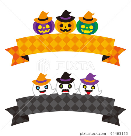 萬聖節框架絲帶南瓜鬼 94465153