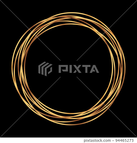 Gold circle shape. Label, logo design element, frame. Brush abstract wave. Vector illustration Gold circle shape. Label, logo design element, frame. Brush abstract wave. Vector illustration 94465273