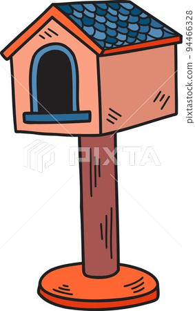 Hand Drawn cute bird house illustration Hand Drawn cute bird house illustration 94466328