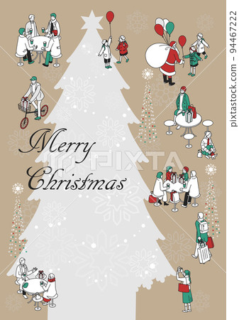 Christmas image (Christmas tree and people) 94467222