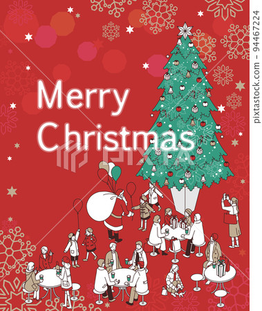 Christmas image (Christmas tree and people) Christmas image (Christmas tree and people) 94467224