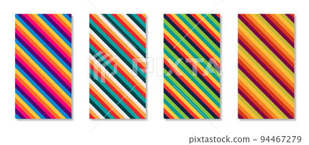 Set of abstract striped line background. Vector illustration 94467279