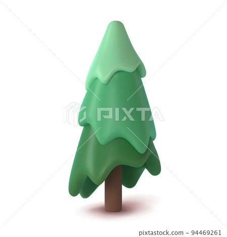 Abstract fir tree isolated on a white background. 3d rendering vector illustration 94469261