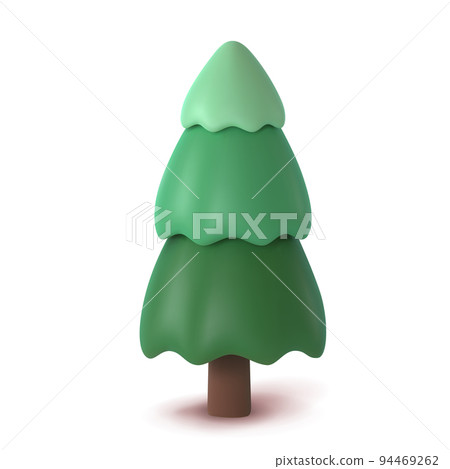 Abstract fir tree isolated on a white background. 3d rendering vector illustration 94469262