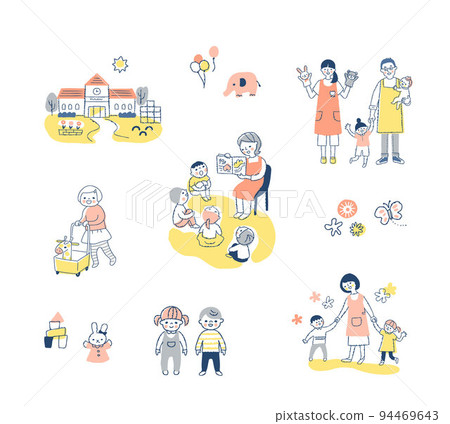 Various kindergarten scene sets Various kindergarten scene sets 94469643