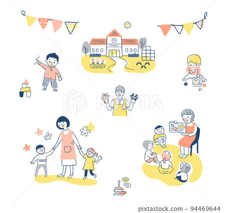 Various kindergarten scene sets Various kindergarten scene sets 94469644