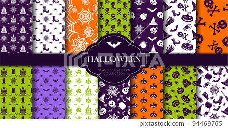 halloween seamless patterns