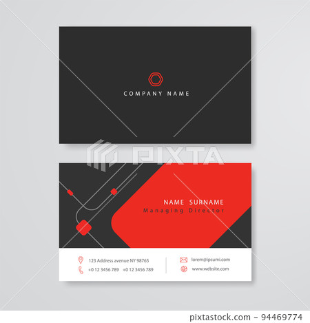 business card black and red flat design template vector business card black and red flat design template vector 94469774