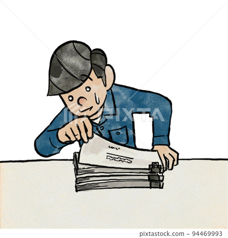A man stunned by a large amount of documents 94469993