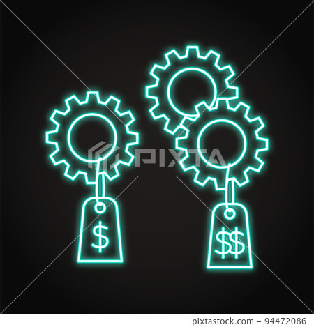 Pricing strategy neon icon in line style Pricing strategy neon icon in line style 94472086