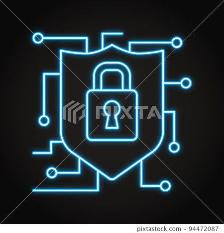 Network security neon icon in line style Network security neon icon in line style 94472087