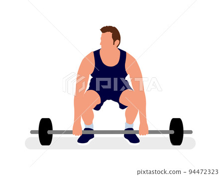 Men training at the gym vector illustration / weight training 94472323