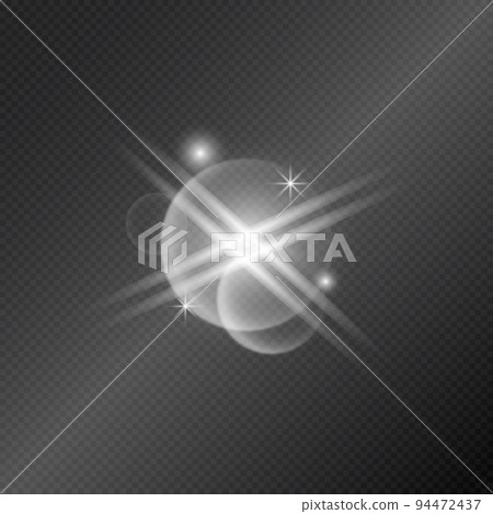 Realistic lighting, light beam glare glow on a dark background - Vector Realistic lighting, light beam glare glow on a dark background - Vector 94472437