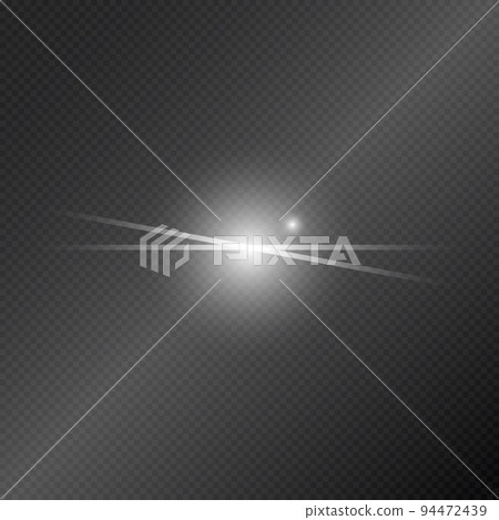 Realistic lighting, light beam glare glow on a dark background - Vector Realistic lighting, light beam glare glow on a dark background - Vector 94472439