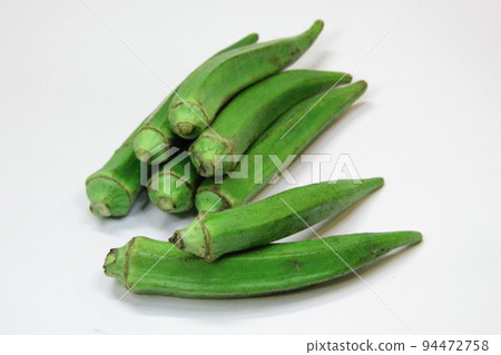 Freshly picked green okra Freshly picked green okra 94472758