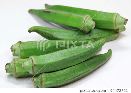 Freshly picked green okra Freshly picked green okra 94472761