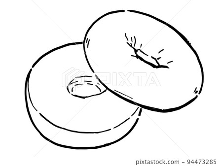 線描插圖食品百吉餅 94473285