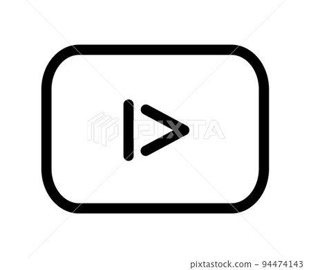 Black line play pause vector logo icon isolated on white. Illustration media flat sign symbol for apps and websites 94474143