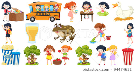 Set of different cute kids and objects Set of different cute kids and objects 94474631