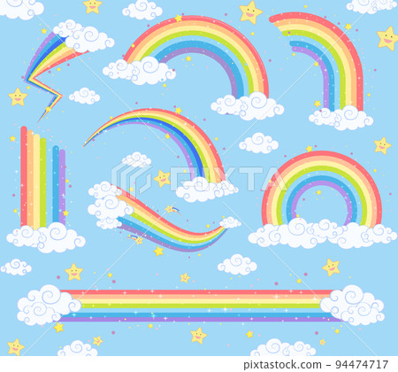 Different shapes of rainbow set 94474717