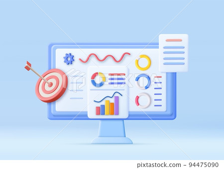 3d Financial report chart, 94475090