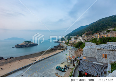 Twilight high angle view of the Qinbi Village 94476786