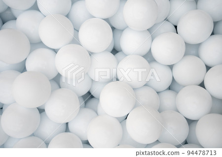 Many white plastic balls for dry pool. Many white plastic balls for dry pool. 94478713